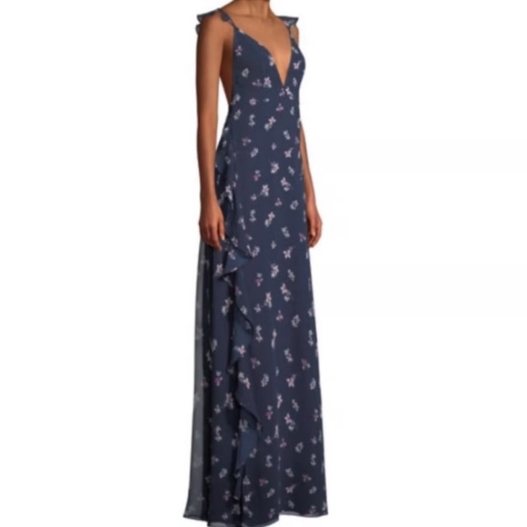 Fame and Partners Midnight Blue Floral Maxi Dress - Picture 1 of 5